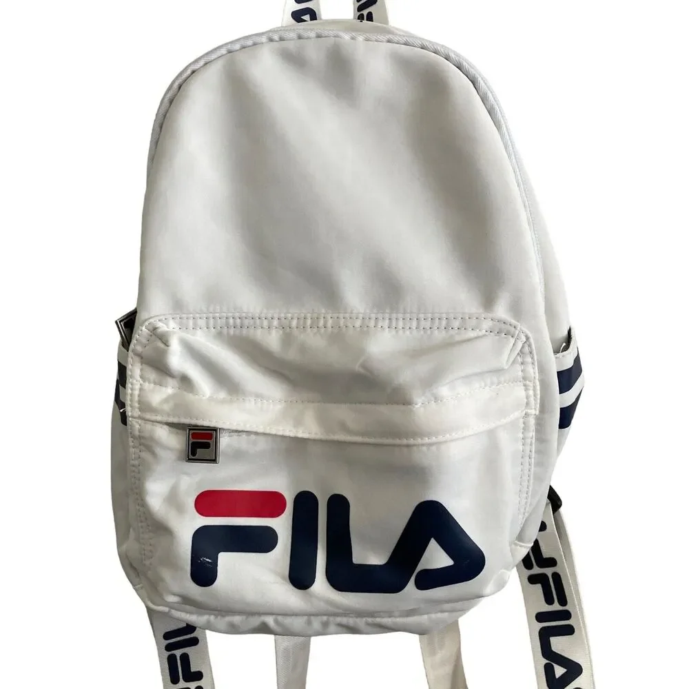 Fila Logo Mini Backpack 9x5x11 White Red Blue School Bookbag